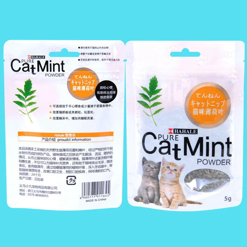 5g/Pack Pet Supplies Menthol Flavor Funny Cat Toys New Organic Natural Premium Catnip Cattle Grass Pet Products